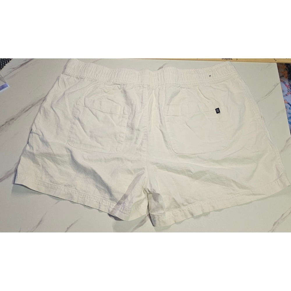 Gap Shorts Women XL White Linen Blend Drawstring Resort High Rise #636 - Picture 2 of 9